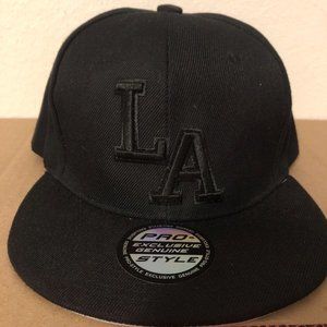 Los Angeles Black Snapback Hat Cap Adjustable Pro Style, Clean & New